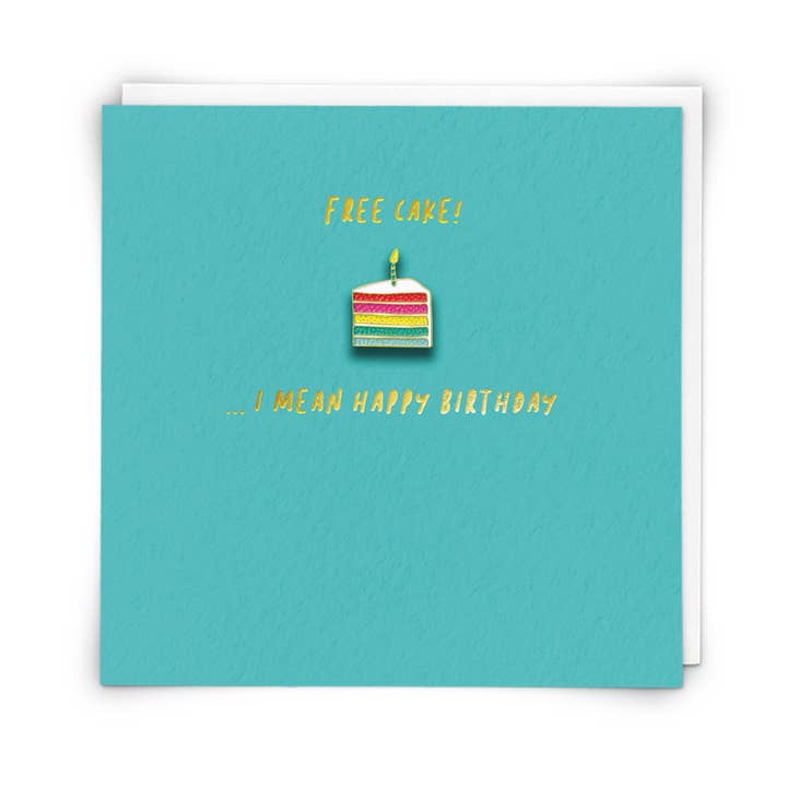 Biglietto di auguri per torta con spilla smaltata. per la vendita all'ingrosso da parte di Redback Cards UK