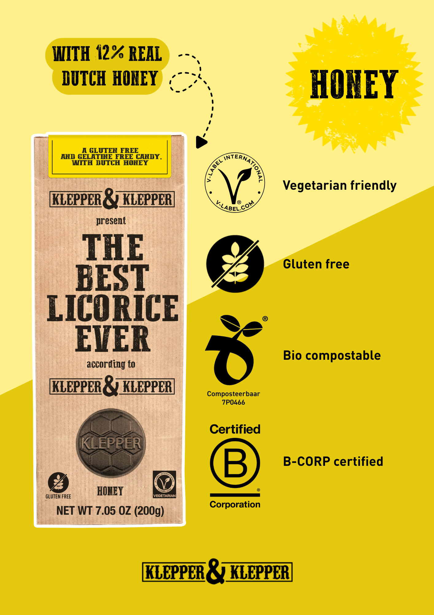 Klepper & Klepper Licorice USA - Wholesale Licorice - 
Honey Licorice Soft Vegetarian Premium | Klepper & Klepper1