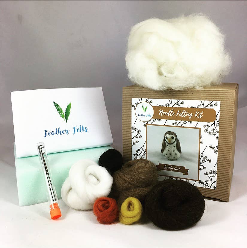 Feather Felts - Wholesale Craft Sewing Kit - Spotty Owl - Needle Felting Kit2