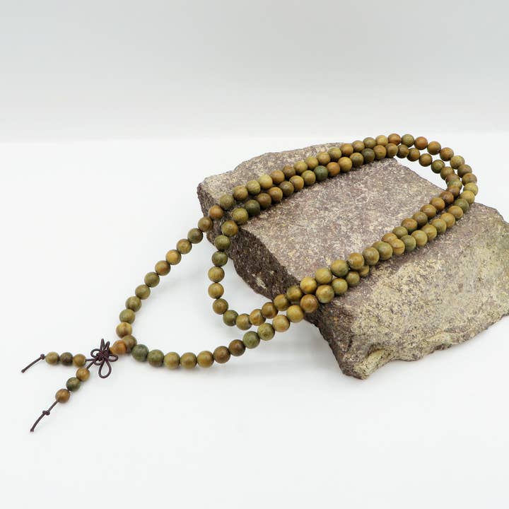 Atisha Spiritual Shop - Vendita all'ingrosso Bracciale con perline - KADAM ~ JAPAMALA 108 grani in legno di sandalo naturale - Bracciale / Collana - sandalwood