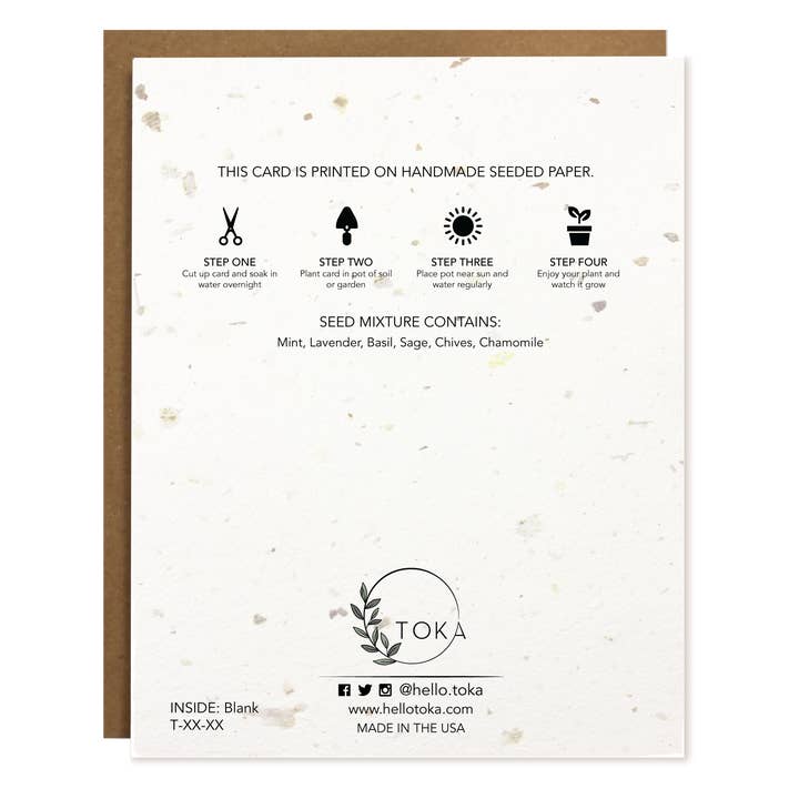 The Card Bureau - Wholesale Congratulations Card - TOKA | Basil Tov | Plantable Card