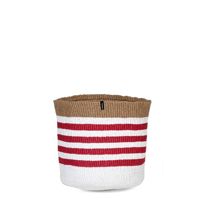 Kiondo basket | Thin stripe red S for wholesale by Mifuko