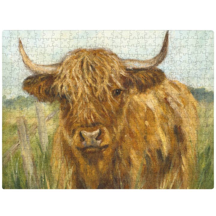 Primitives by Kathy - Wholesale Puzzle - Adult - Highland Cow Puzzle