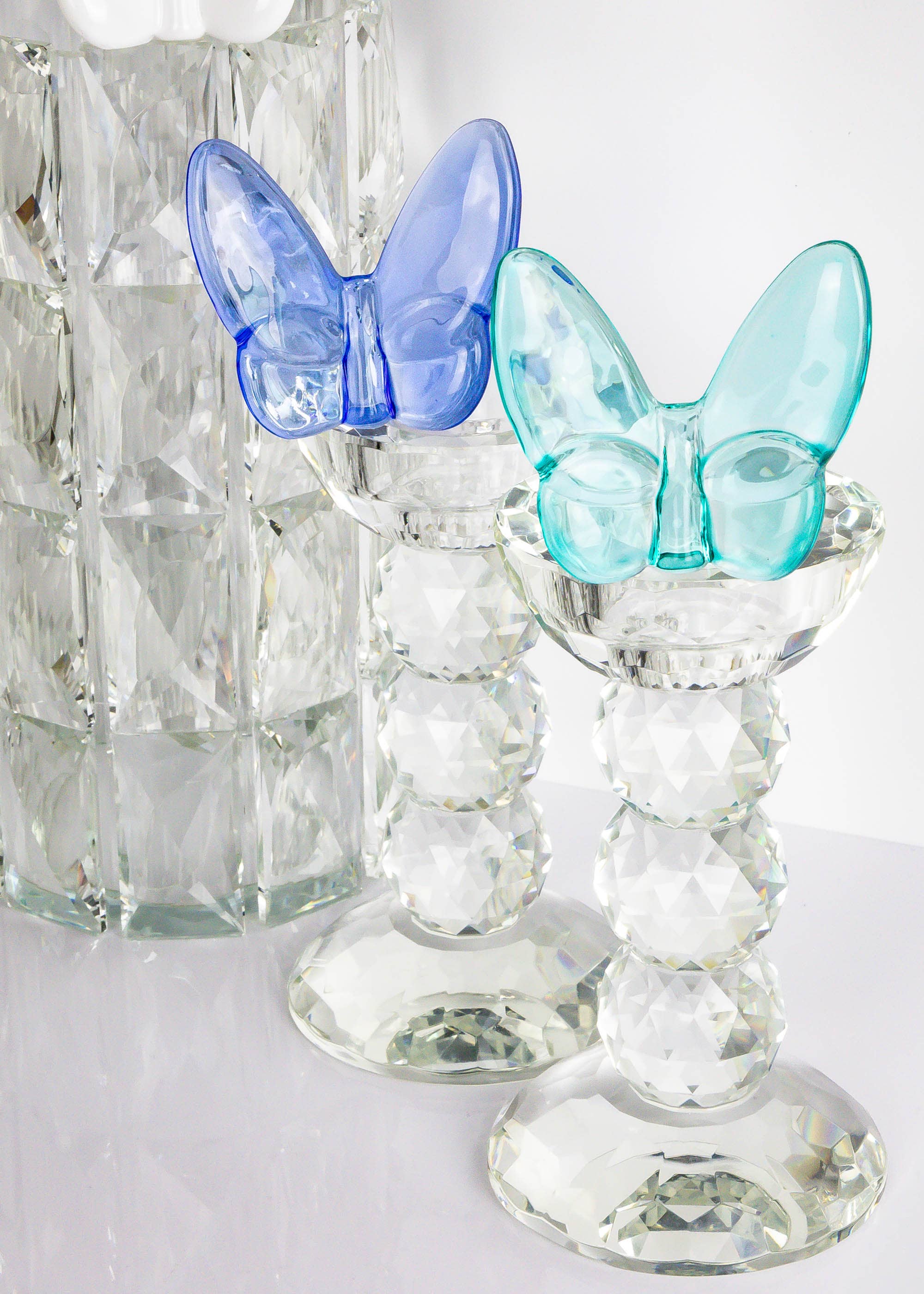 Lainy Home - Wholesale Candle Holder - Pair of 6" Crystal Ball Candlesticks1