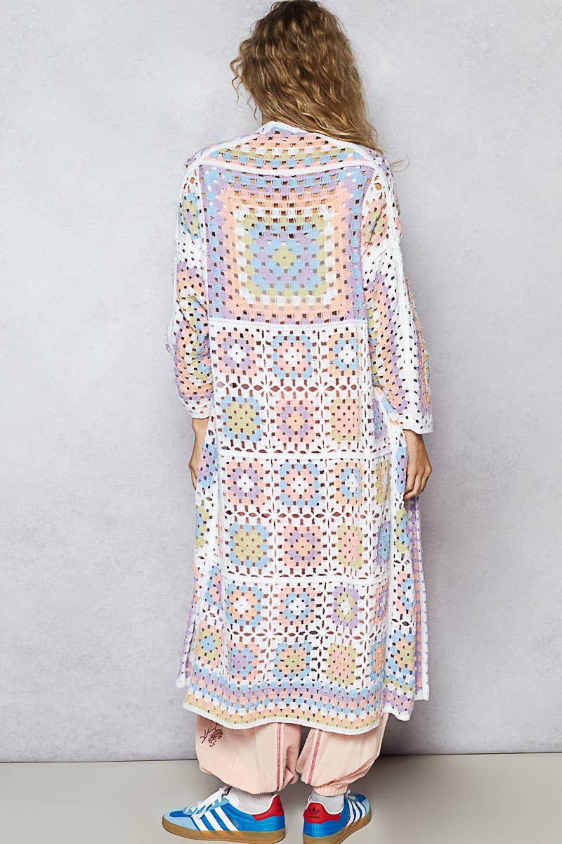 Pol Clothing - Wholesale Cardigan - Women's - Long Sleeve Crochet Various Colors Cardigan14