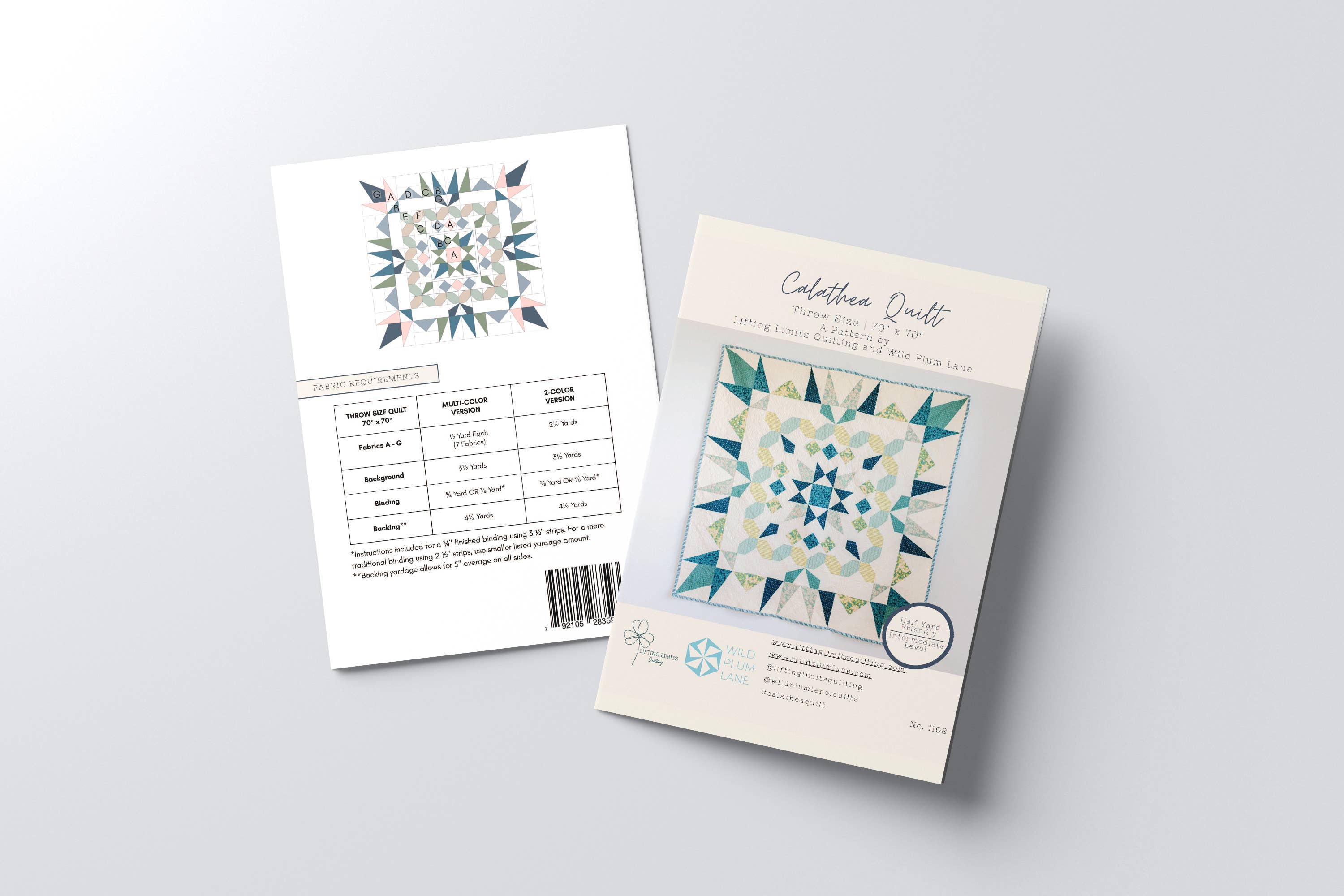 Wild Plum Lane - Wholesale Sewing Needles - Calathea Quilt Pattern - Printed4