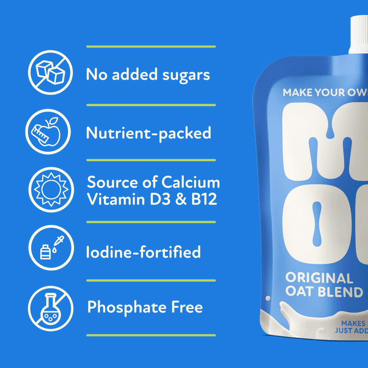MYOM – wholesale Non-dairy milk – MYOM 1L Oat Milk Blend Case of 32 x 130g (Makes 32 litres)5