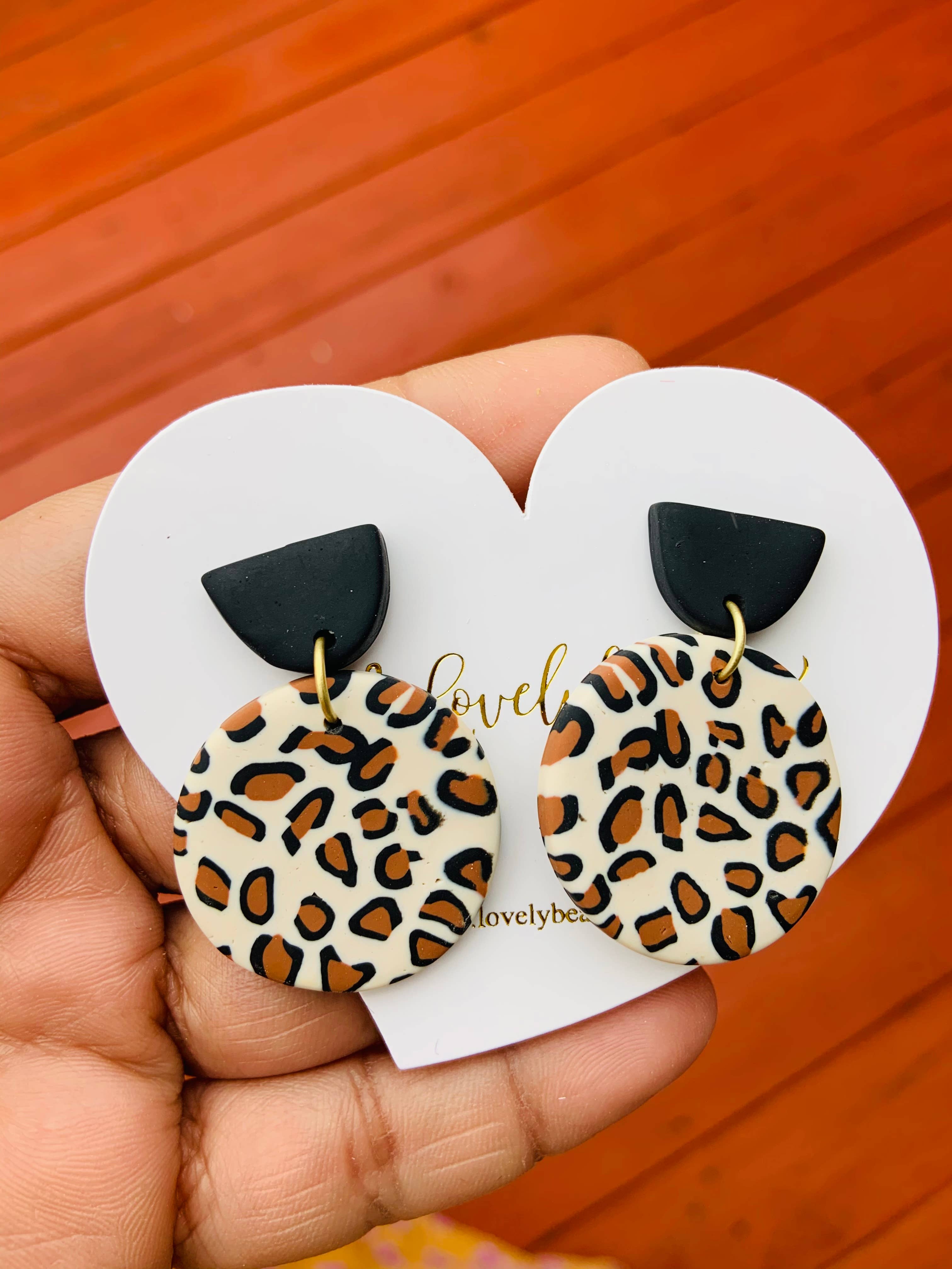 Lovelybeadz - Wholesale Dangle Earrings - Leopard clay earrings1