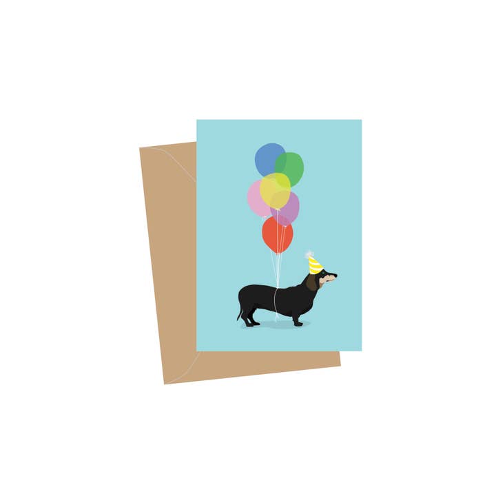 Mini Birthday Dachshund, Folded Enclosure Cards for wholesale by Apartment 2 Cards