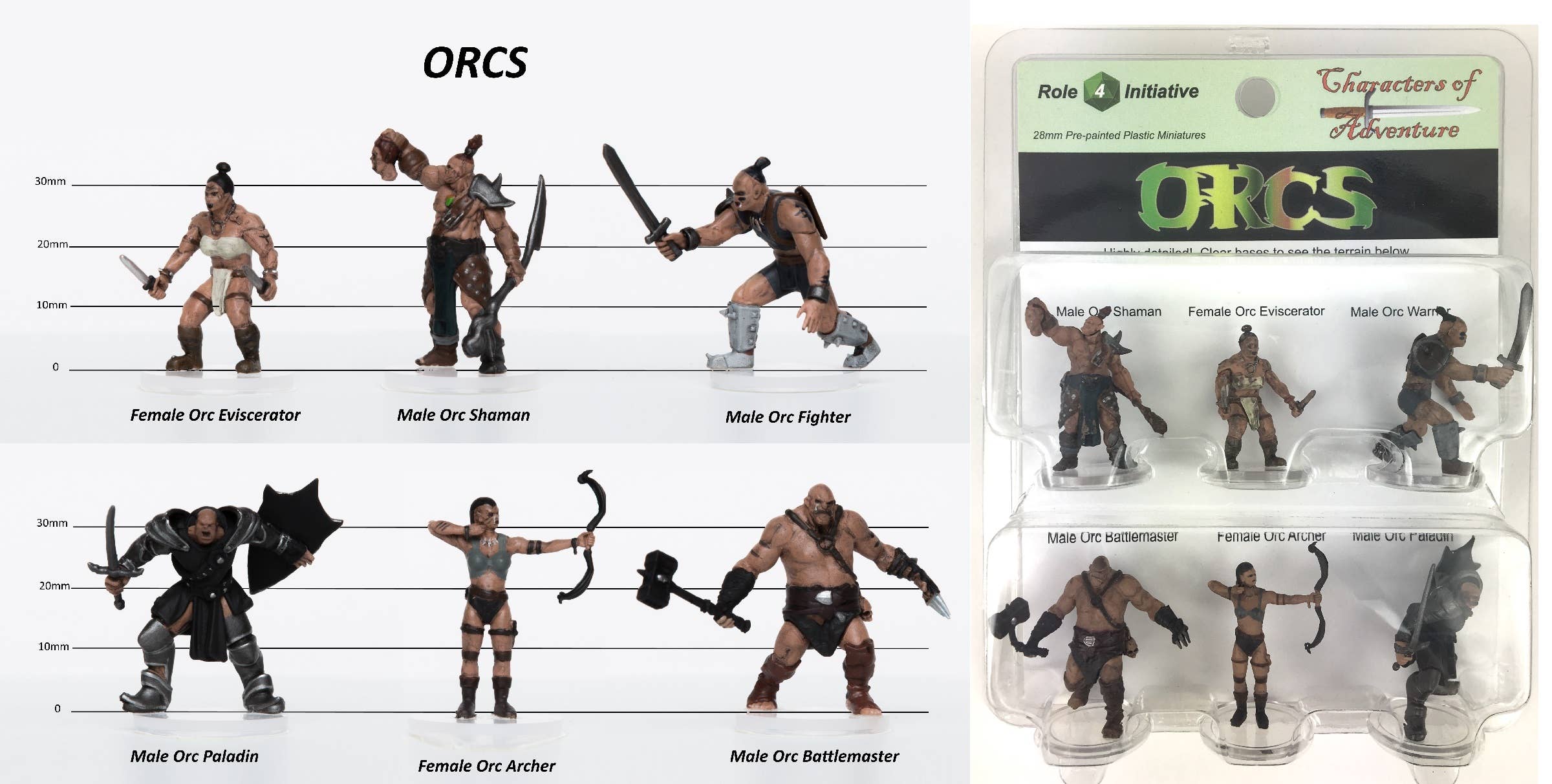 Role 4 Initiative - Wholesale Figurine Toy - Kids - Prepainted Miniatures - Sets and SIngles - Humans, Orcs, Zombies, and Skeletons35