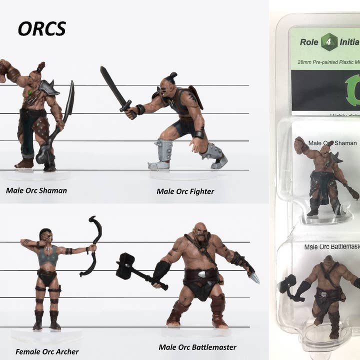 Role 4 Initiative - Wholesale Figurine Toy - Kids - Prepainted Miniatures - Sets and SIngles - Humans, Orcs, Zombies, and Skeletons35