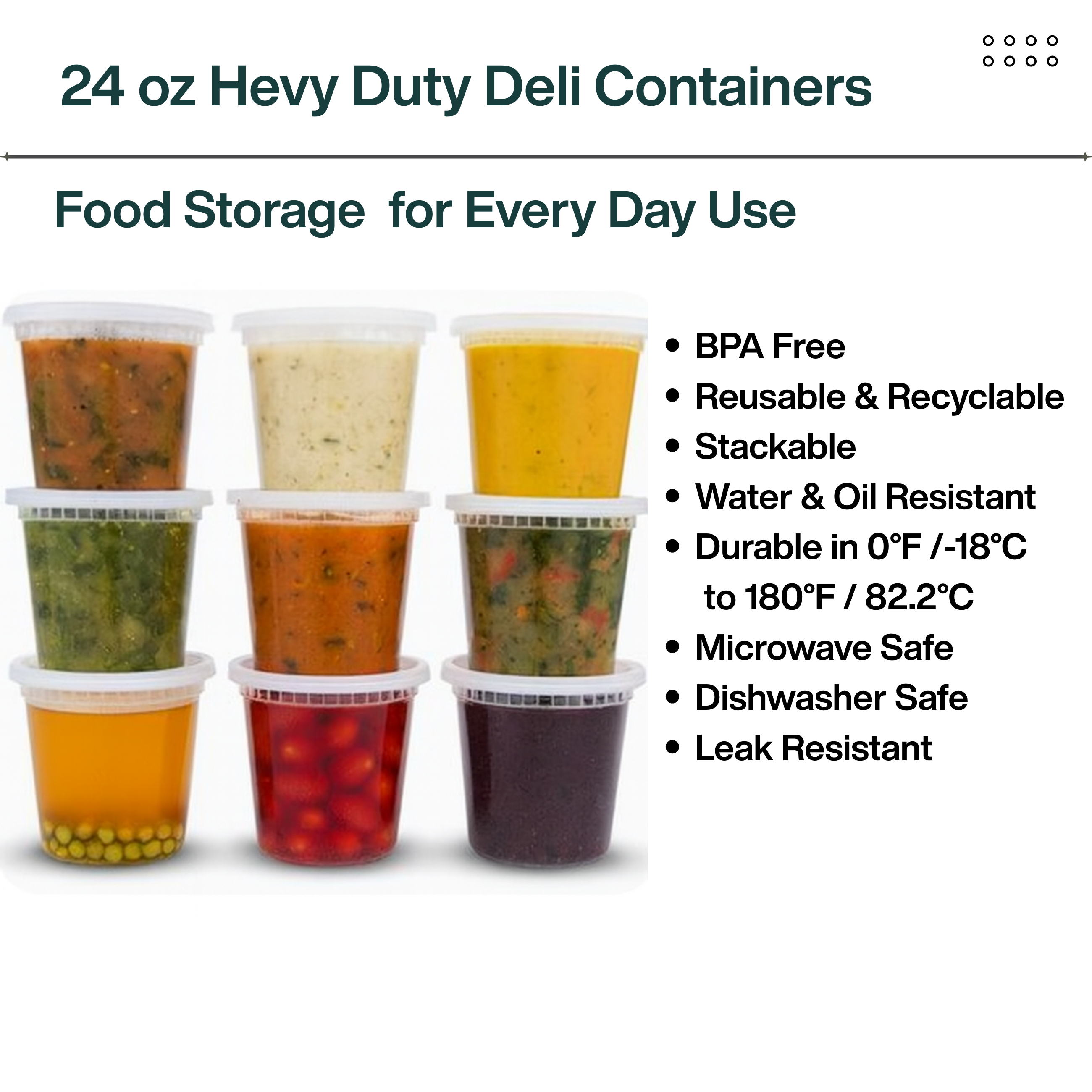 ProTakeOut - Wholesale Food Storage Container - ProTakeOut, [24 oz] Heavy-Duty PP Deli Containers with Lids – 240 Sets (24/20) | Microwave & Freezer Safe | Durable, Leak-Resistant & Reusable | Ideal for Food Storage, Meal Prep, Restaurants & Catering4