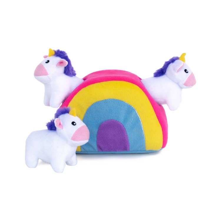 Zippy Burrow - Unicorns in Rainbow - Dog Toy for wholesale by ZippyPaws