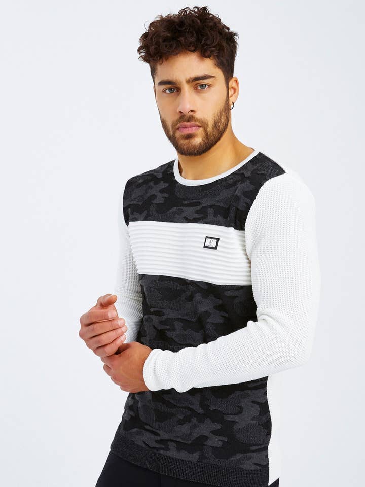 Heren gebreide trui fijngebreid ronde hals LN-1645 voor wholesale door Leif Nelson GmbH