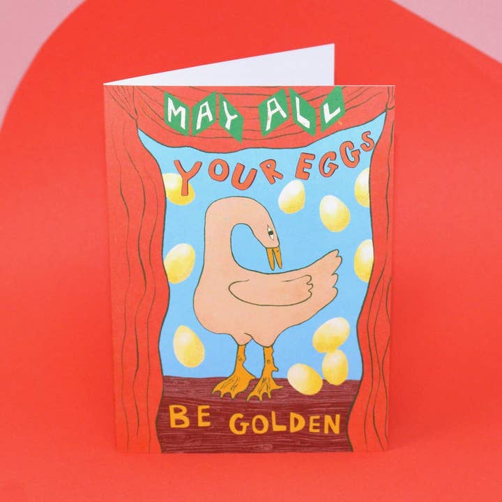 Golden Eggs A6 lykønskningskort for engroshandel hos Ark Colour Design