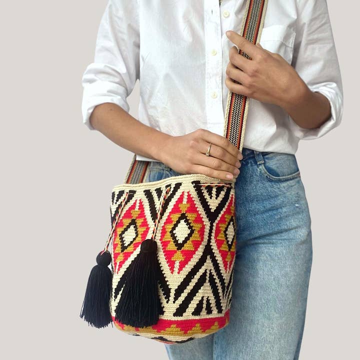 Lombia + Co. - Wholesale Crossbody Bag - Women's - Best-Selling Ethnic WAYUU Mochila (Zaragoza Size M)3