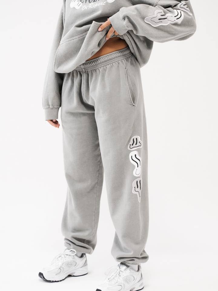 Evolve Elephant Grey Washed Joggers for wholesale by Girl Knows All