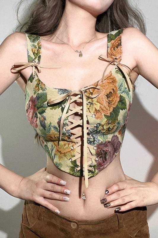 Fashion Combination - Wholesale Blouse - Women's - floral corset tank top13