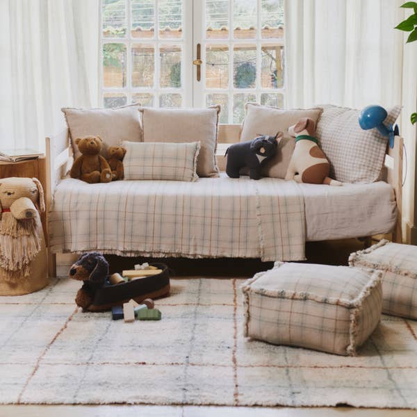 Lorena Canals - Wholesale Area Rug - Kids & Baby - Washable Rug Tartan Blue Sage2