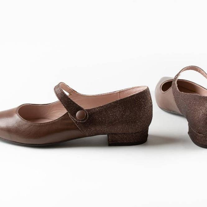 Zapatos Cortel - Wholesale Flats - Women's - Dorothy Glitter Brown Shoe1