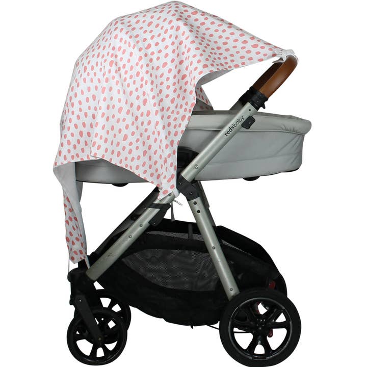 "Painterly Spots" (Strawberry) Organic Baby Sun Cover for wholesale by musluv
