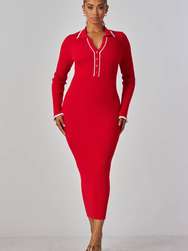 Gisela Button Down Maxi Knit Dress (HD8773) and other Purchase Wholesale apparella. Free Returns & Net 60 Terms on Faire trending on Faire.