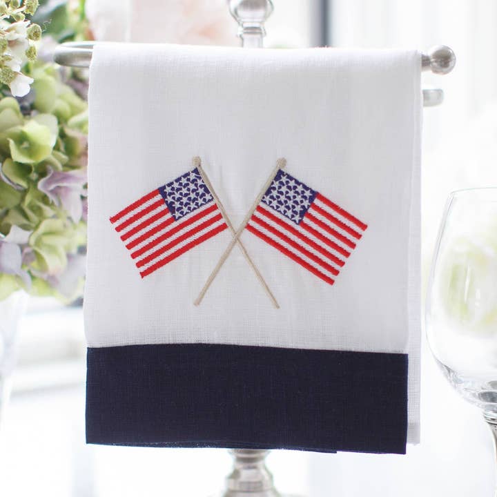 American Flags Linen Towel for wholesale by Arte Italica & Crown Linen Designs
