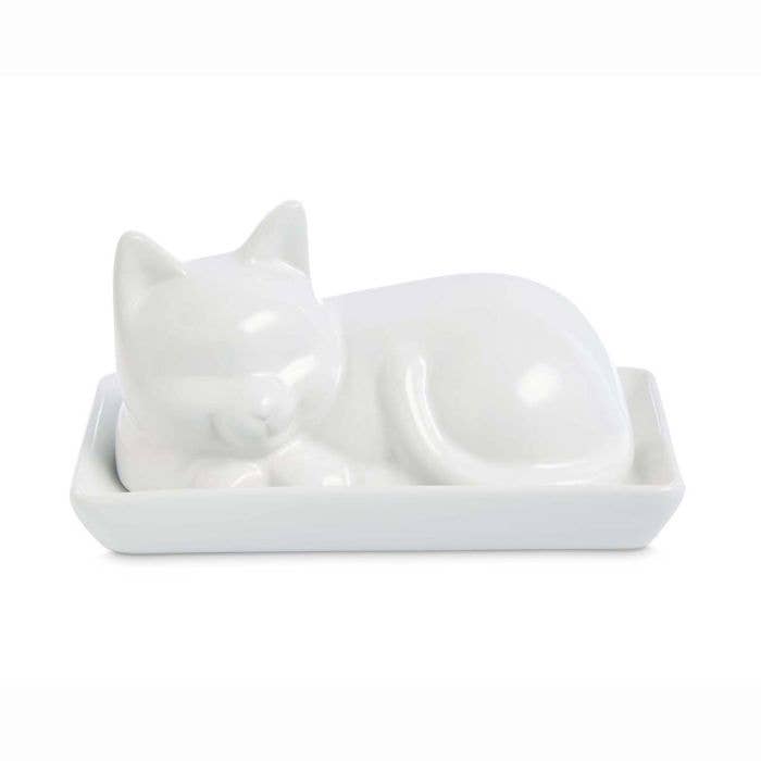 HIC - Harold Import Co. - Wholesale Kitchen Tool/Gadget - HIC Kitchen Cat Butter Dish With Lid