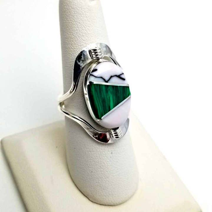Costello International - Wholesale Cocktail/Statement Ring - Flip Large Semi-Precious Stone Inlaid Rings1