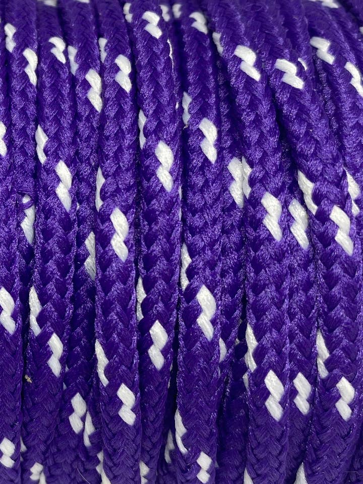 Classic Round Shoelaces Purple w/White Accents for wholesale by The Shoelace Factory