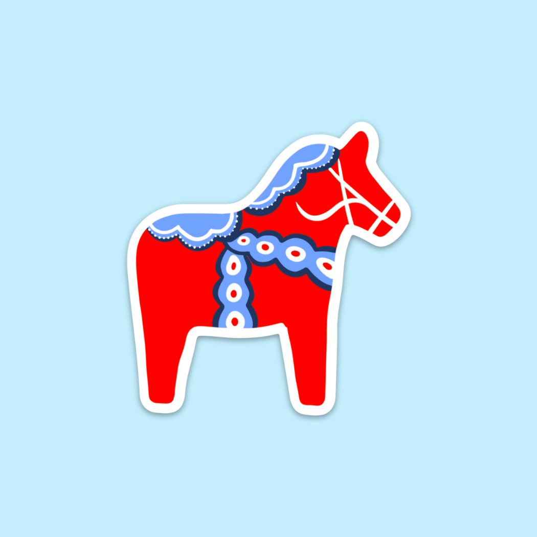 Kevin & Kaia - Wholesale Sticker - Swedish Dala Horse - Sticker2