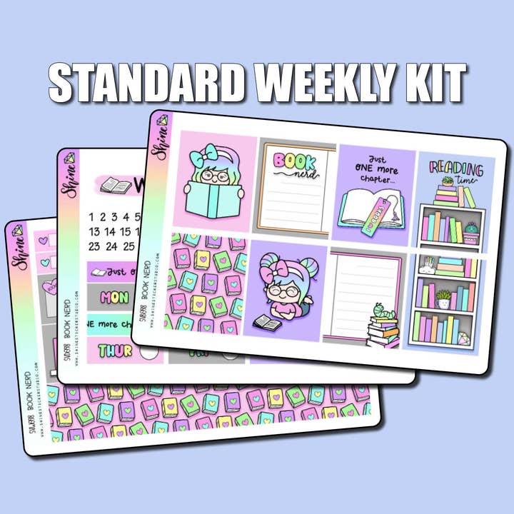 Topo da libri - Kit adesivi settimanale standard per la vendita all'ingrosso da parte di Shine Sticker Studio