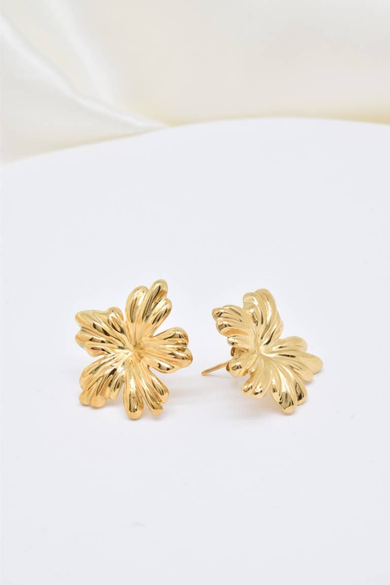 Kapyco - Wholesale Stud/Post Earrings - Stainless steel flower earrings -BO1003492