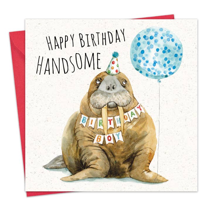 Funny Card Handsome Walrus for wholesale by Twizler Ltd