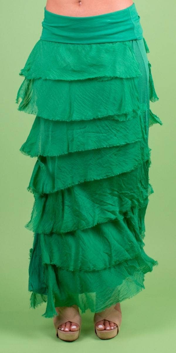 Gigi Moda - Vente Jupe – femme - Jupe volantée longue en soie28