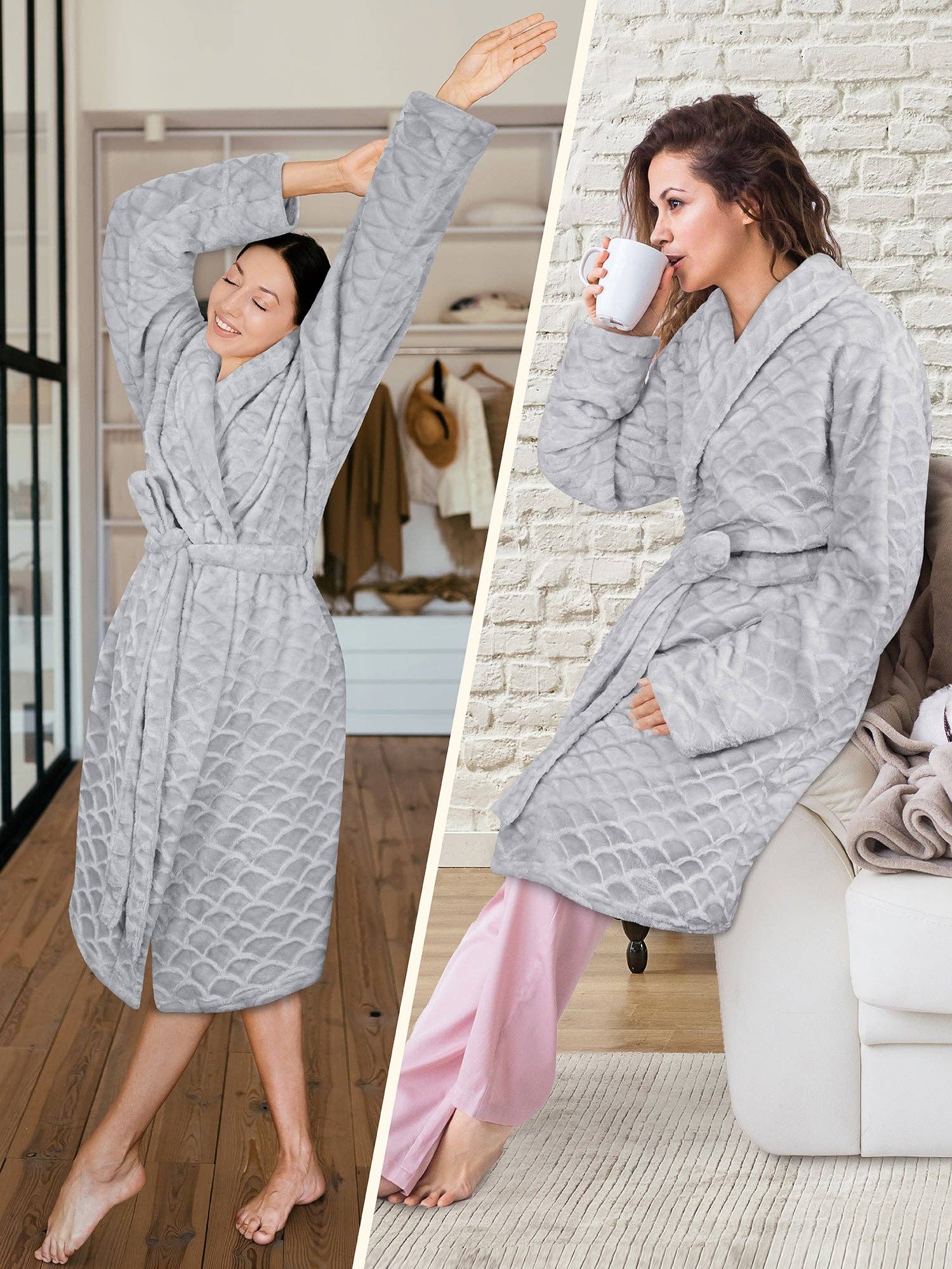 Pavilia - Wholesale Badjas - Dames - Dameskamerjas met geschulpte patroon26