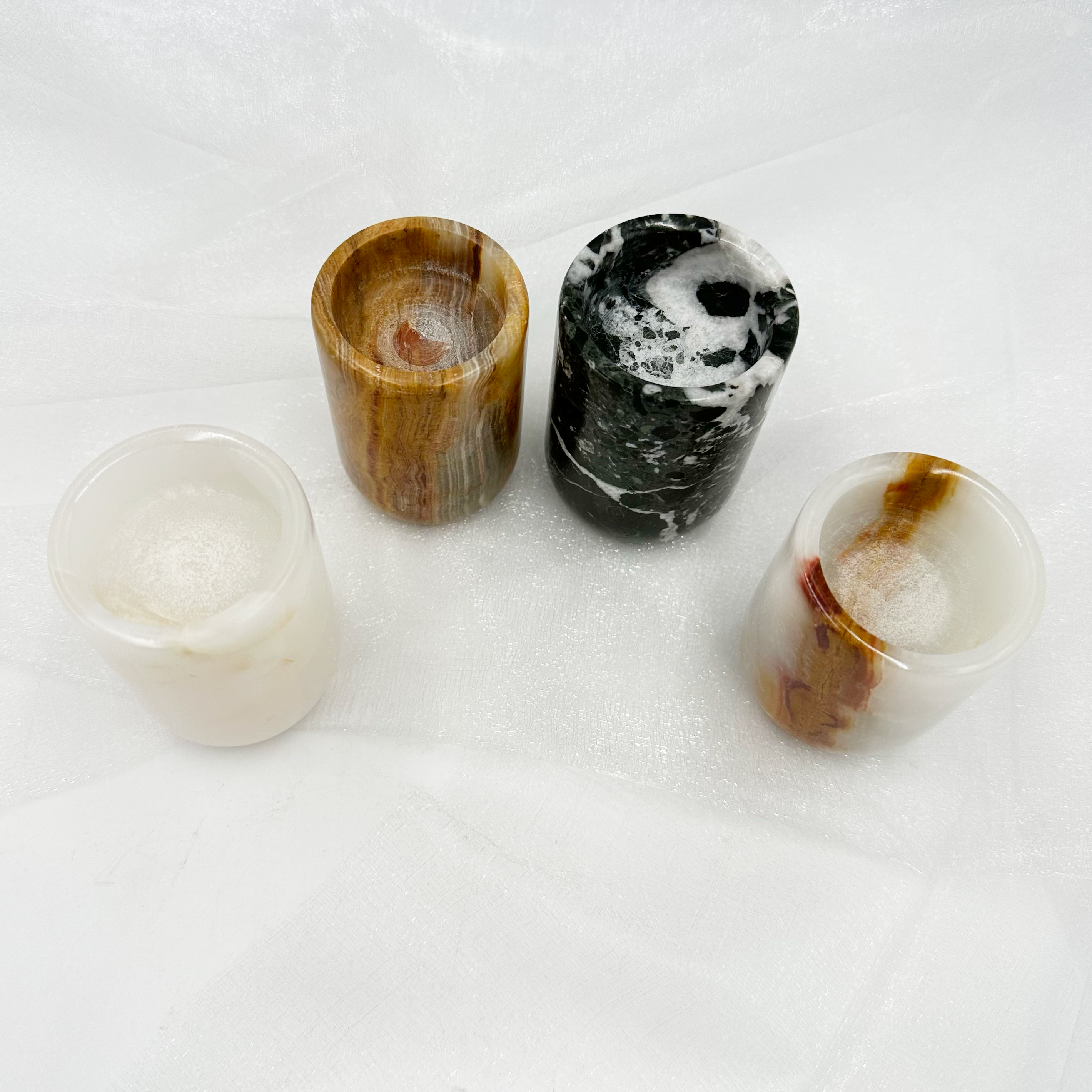 Page Imports - Wholesale Tea Light Candles - 3" Pillar Tea Light in Marble and Onyx2