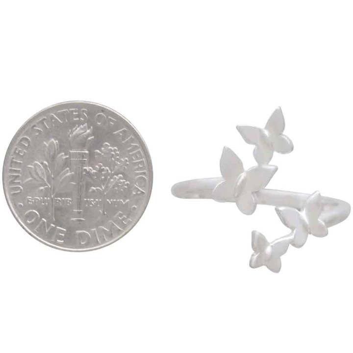 Nina Designs - Wholesale Cocktail/Statement Ring - Sterling Silver or Bronze Adjustable Butterfly Cluster Ring