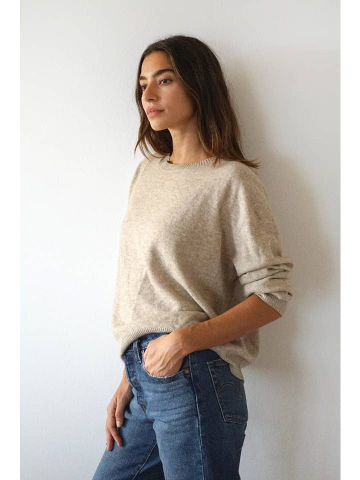 Beachwood - Wholesale Knit Sweater - Women's - The Cashmere Cove Crew Neck // Moon
