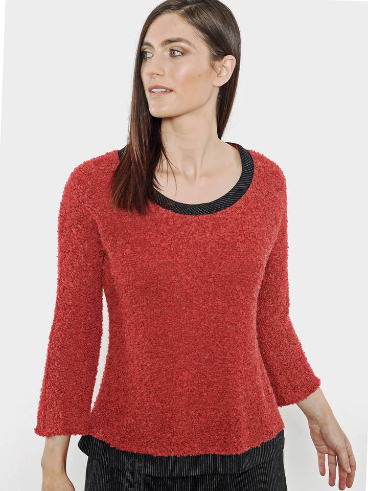 Bouclé Maglione Tee Top - rosso per la vendita all'ingrosso da parte di Khangura