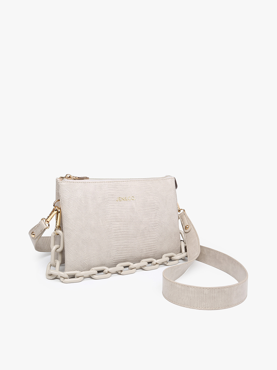 Jen & Co. - Wholesale Crossbody Bag - Women's - M2056LZ Izzy Lizard Crossbody w/ Chain4