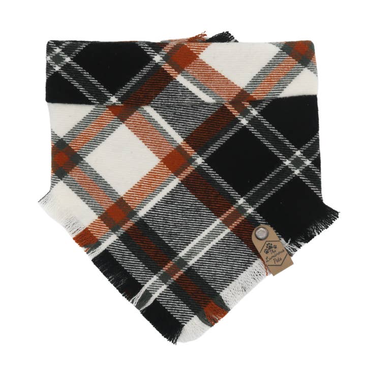 The Luminous Pets - Wholesale Pet Bandana - Dog - Rustic Autumn Plaid Bandana | Cat & Dog Bandana | Snap-On