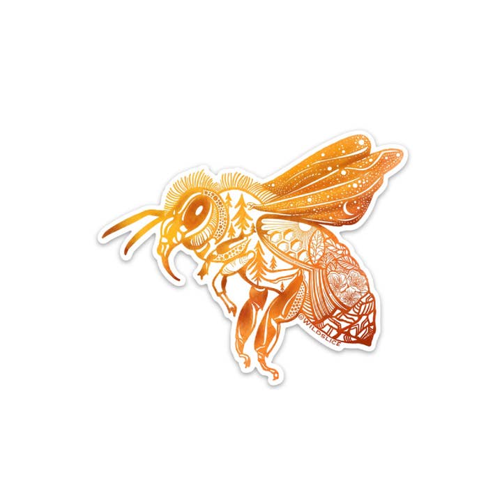 Wild Slice Designs - Wholesale Phone & Laptop Stickers - 4” Color Honeybee