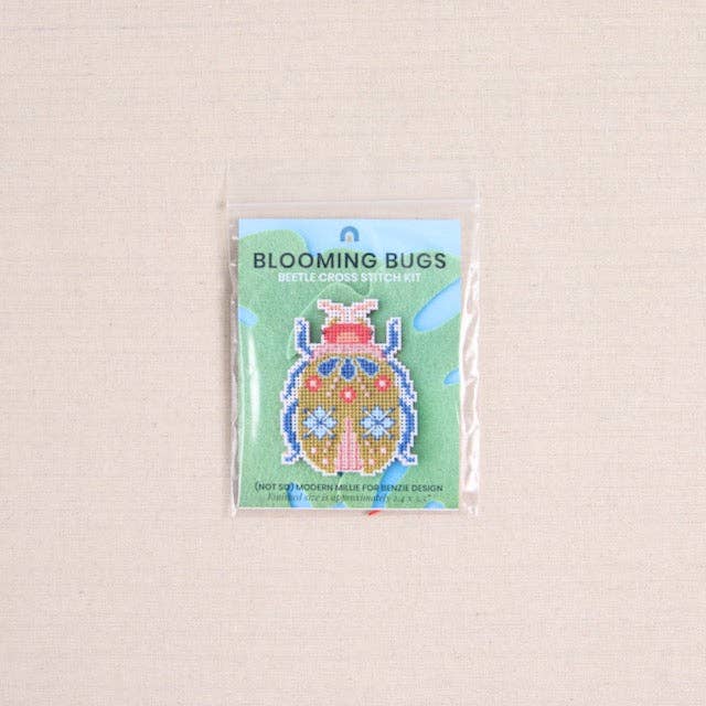 Benzie Design - Wholesale Embroidery/Cross Stitch Supplies - Blooming Bugs Beetle Cross Stitch Kit