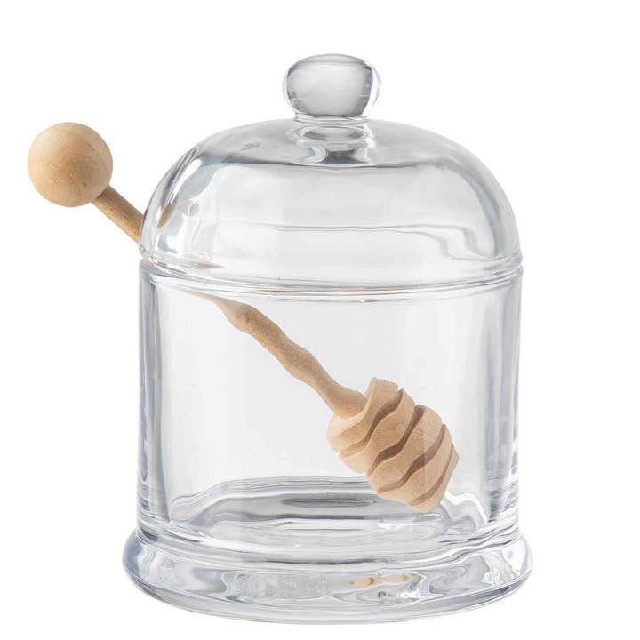 TableCraft Products Company - Wholesale Honey Dipper - Honey Dipper Set, Includes Glass Jar & Wood Dipper