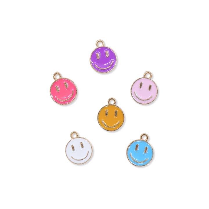* Gold Smiley Face Charms - Assorted for wholesale by The Charm Bar Company
