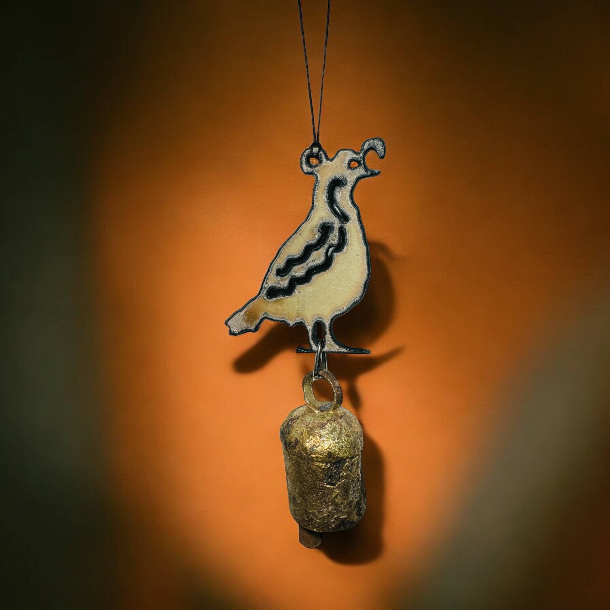 Whimsies - Wholesale Wind Chime - Metal Quail Wind Chime ornament sustainable Southwest West14