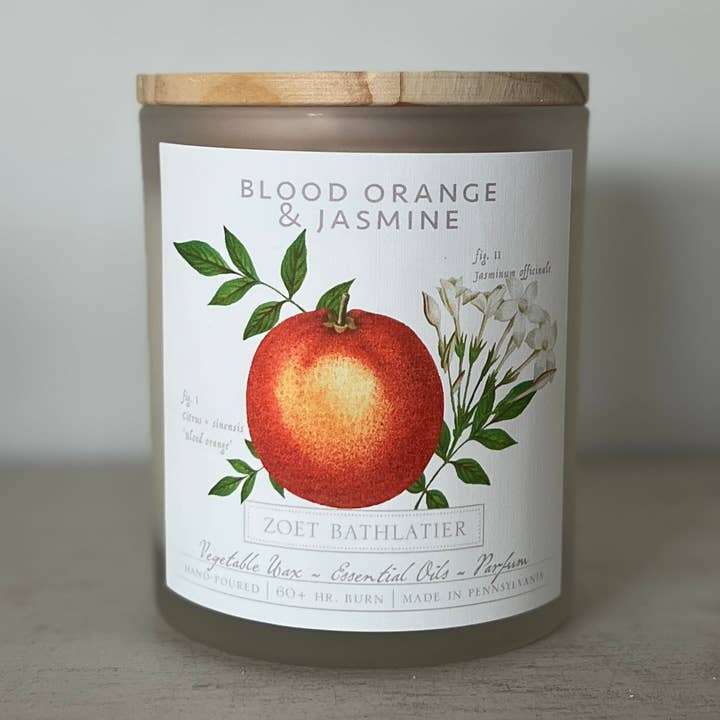 Bloedsinaasappel en jasmijn/botanische kaarsencollectie voor wholesale door Zoet Bathlatier