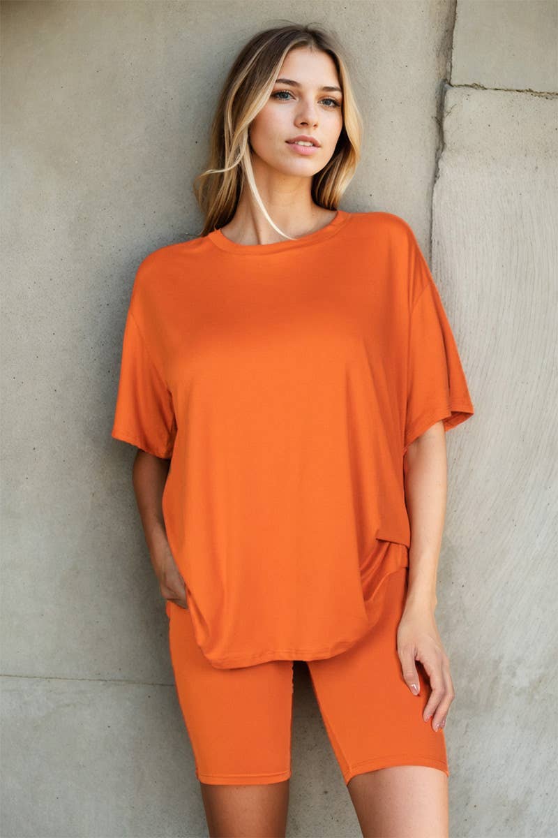 CAPELLA APPAREL - Wholesale Activewear Set - Women's - Loose Fit Top & Bike Shorts Set15