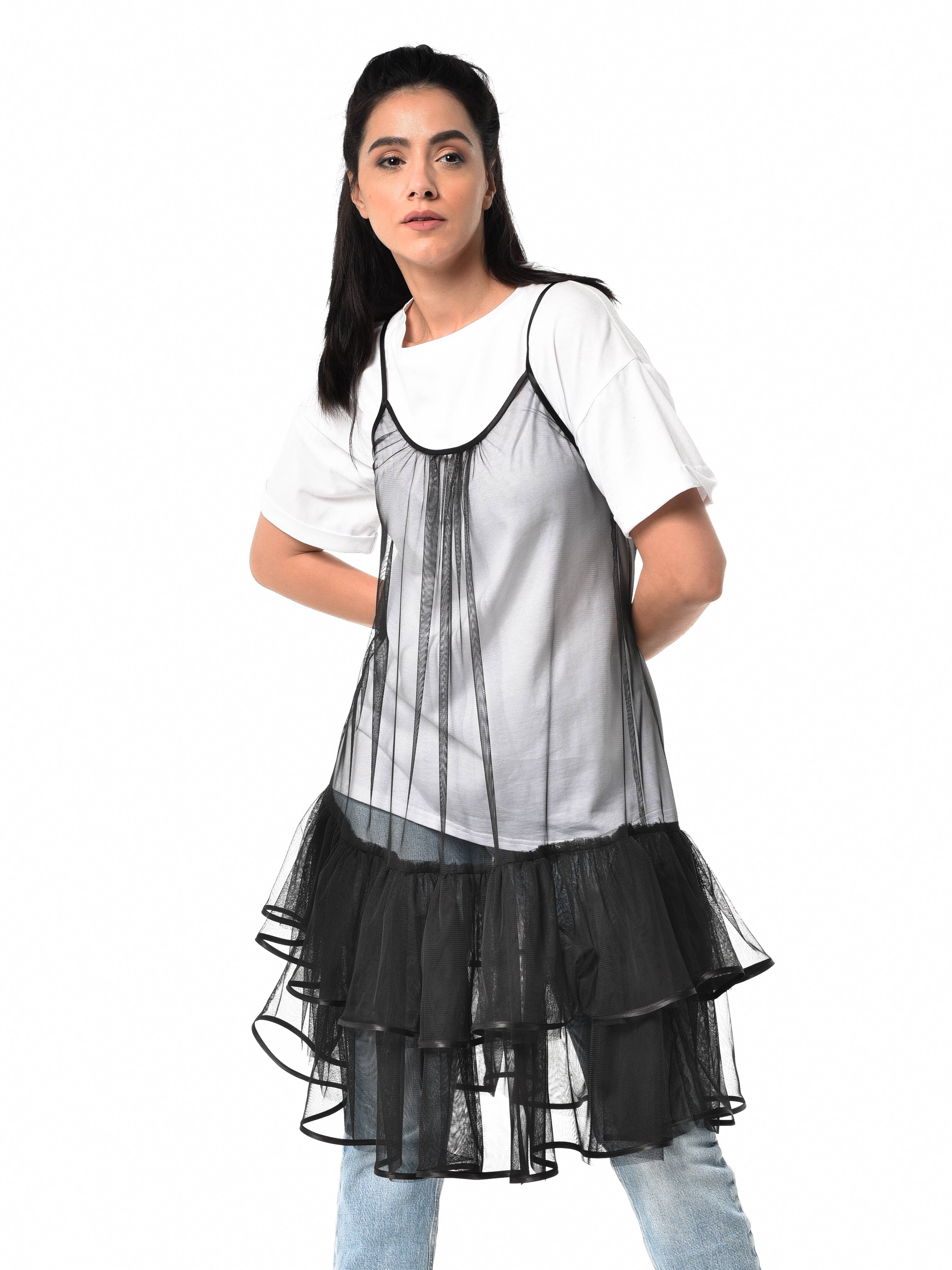 Metamorphoza - Wholesale Dress - Women's - Black See Through Tunic Dress2